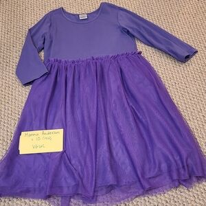 Hanna Andersson Purple 3/4 Length Sleeve Tulle Dress